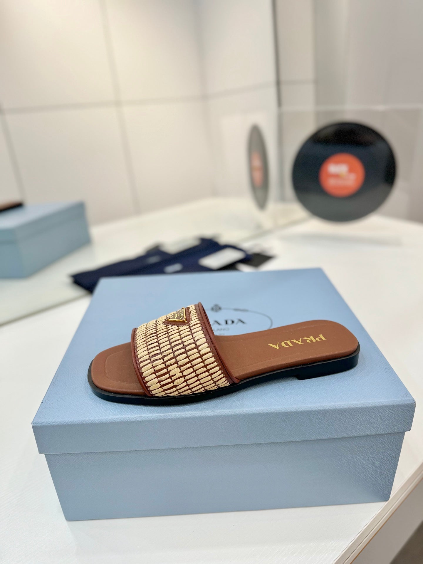 PR Leather slides with crochet details 1825030701