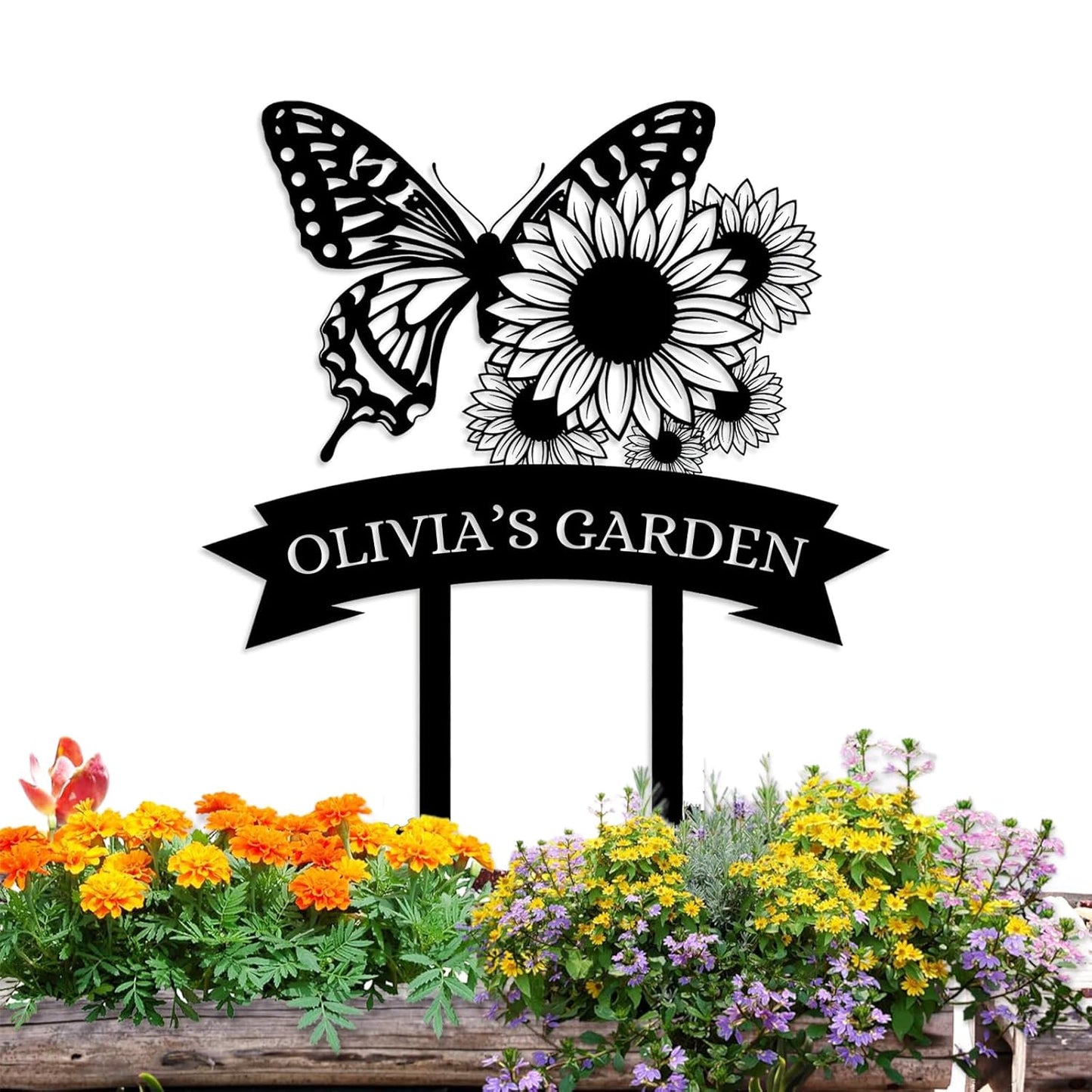 Custom Rabbit Garden Sign, Personalized Outdoor Metal Yard Sign for Gardeners or Lawn Decor