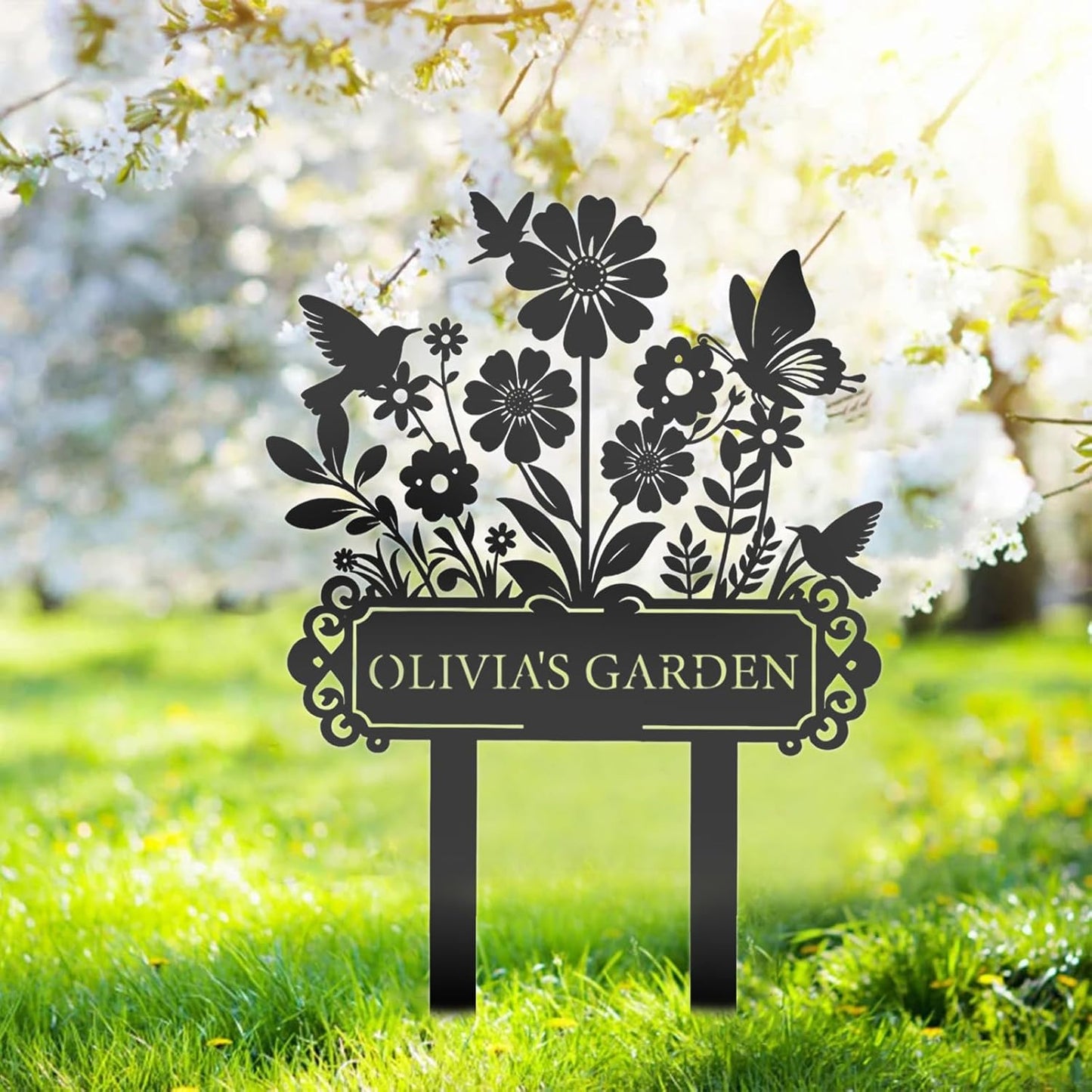 Custom Garden Sign Personalized Outdoor Metal Garden Stake Gifts for Gardeners