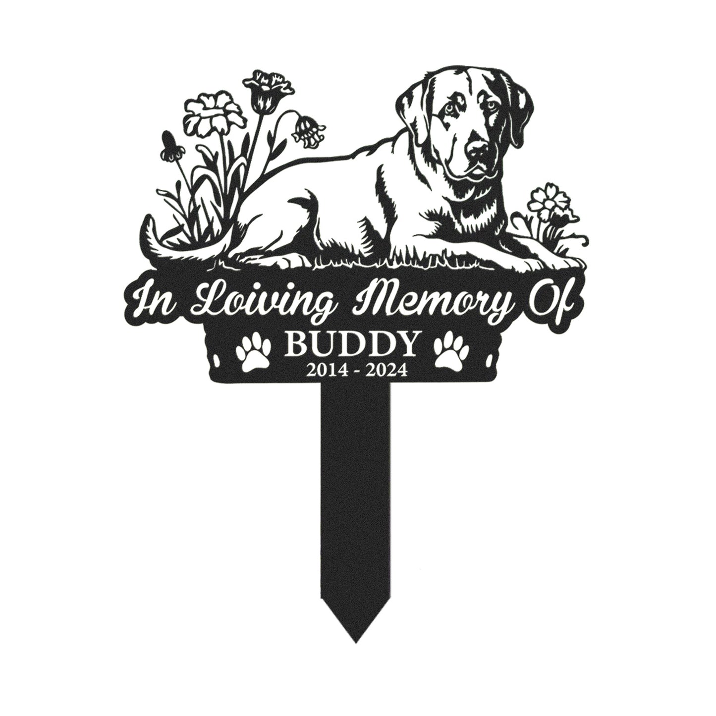 Labrador Memorial Garden Sign, Personalized Labrador Dog Memorial Sign, Pet Loss Tribute, Dog Loss Garden