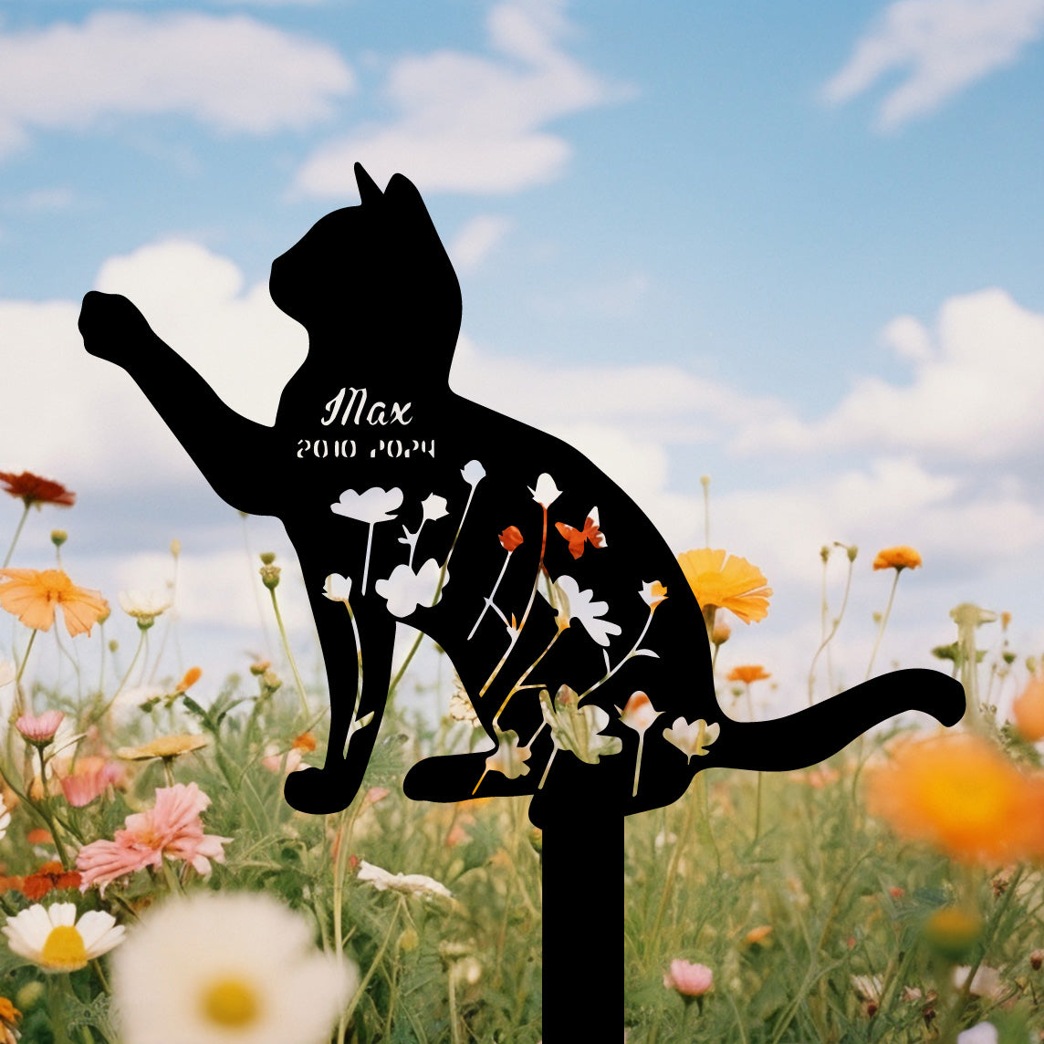 Custom Cat Memorial Stake, Cat Grave Marker, Cat Breed Metal Sign, Pet Memorial Gift, Cat Memorial Plaque