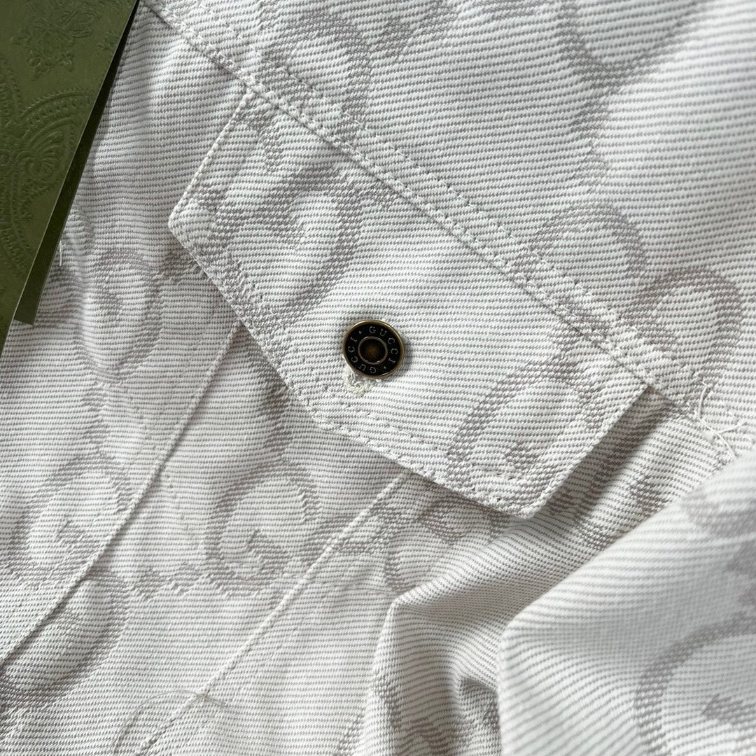 jacquard lapel denim jacket XC0823110312