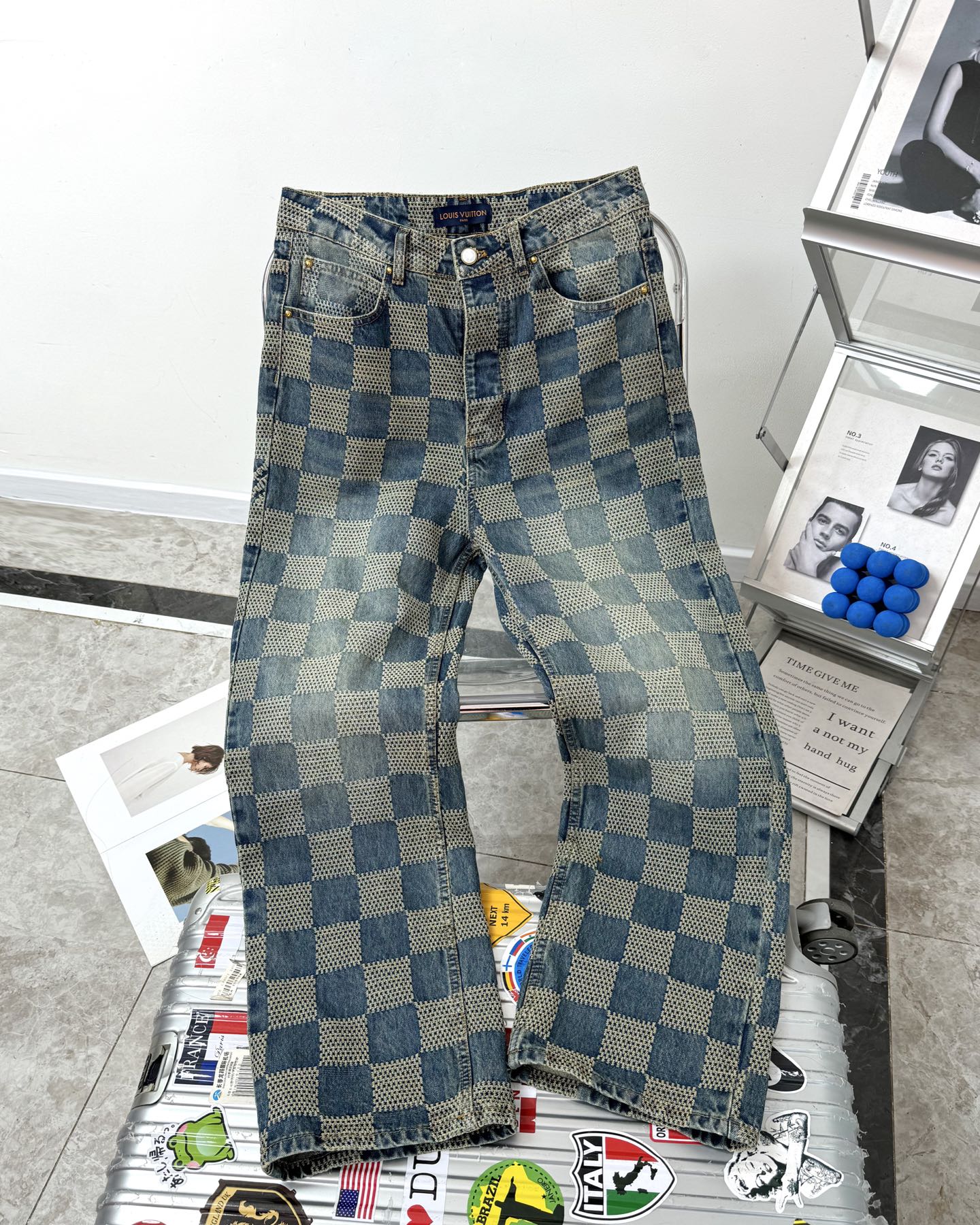 LV Plaid jeans 1825022820