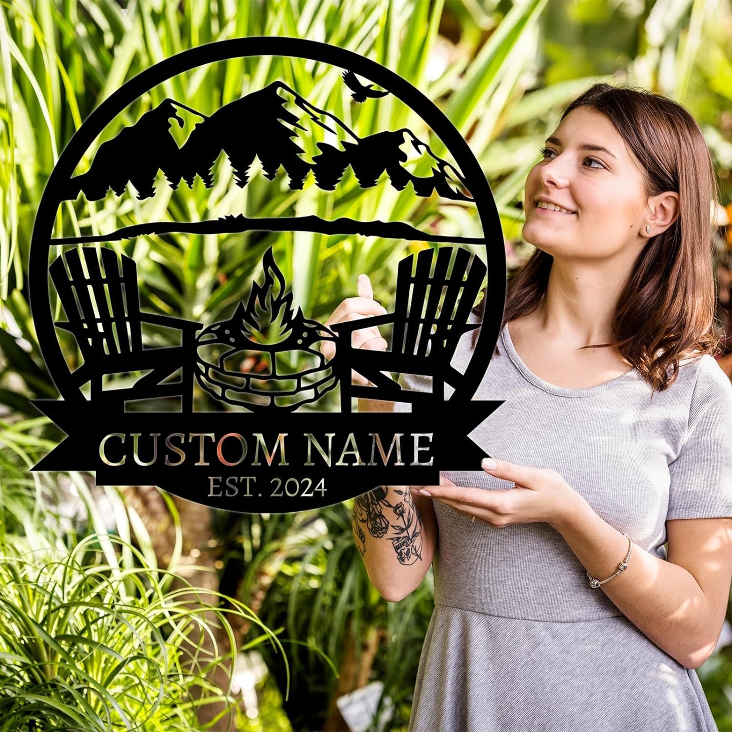 Custom Last Name Outdoor Sign Personalized Metal Family Plaque Porch Gift