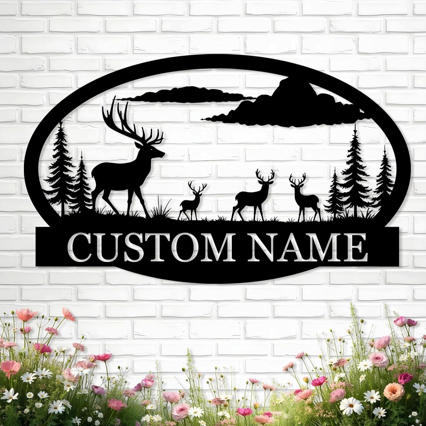 Custom Metal Bear Mountain Family Name Sign Outdoor Cabin Farmhouse Wall Decor Hunter Gift