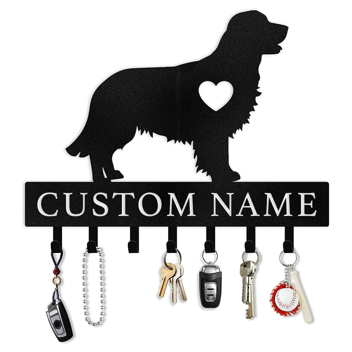 Personalized Dog Key Hook Metal Wall Mount Pet Lover Entryway & Home Decor