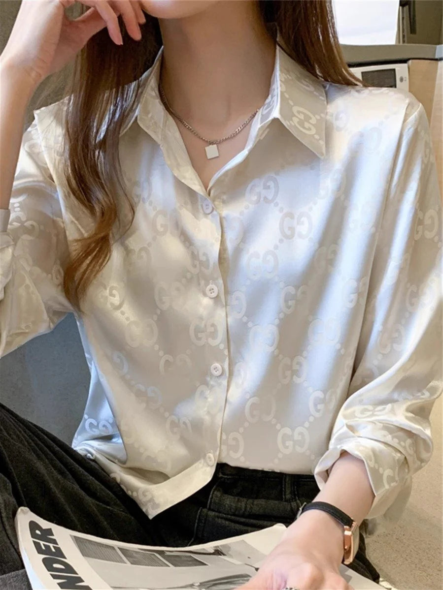 Silk Shirt Fashion All-match Shirt 1024042320