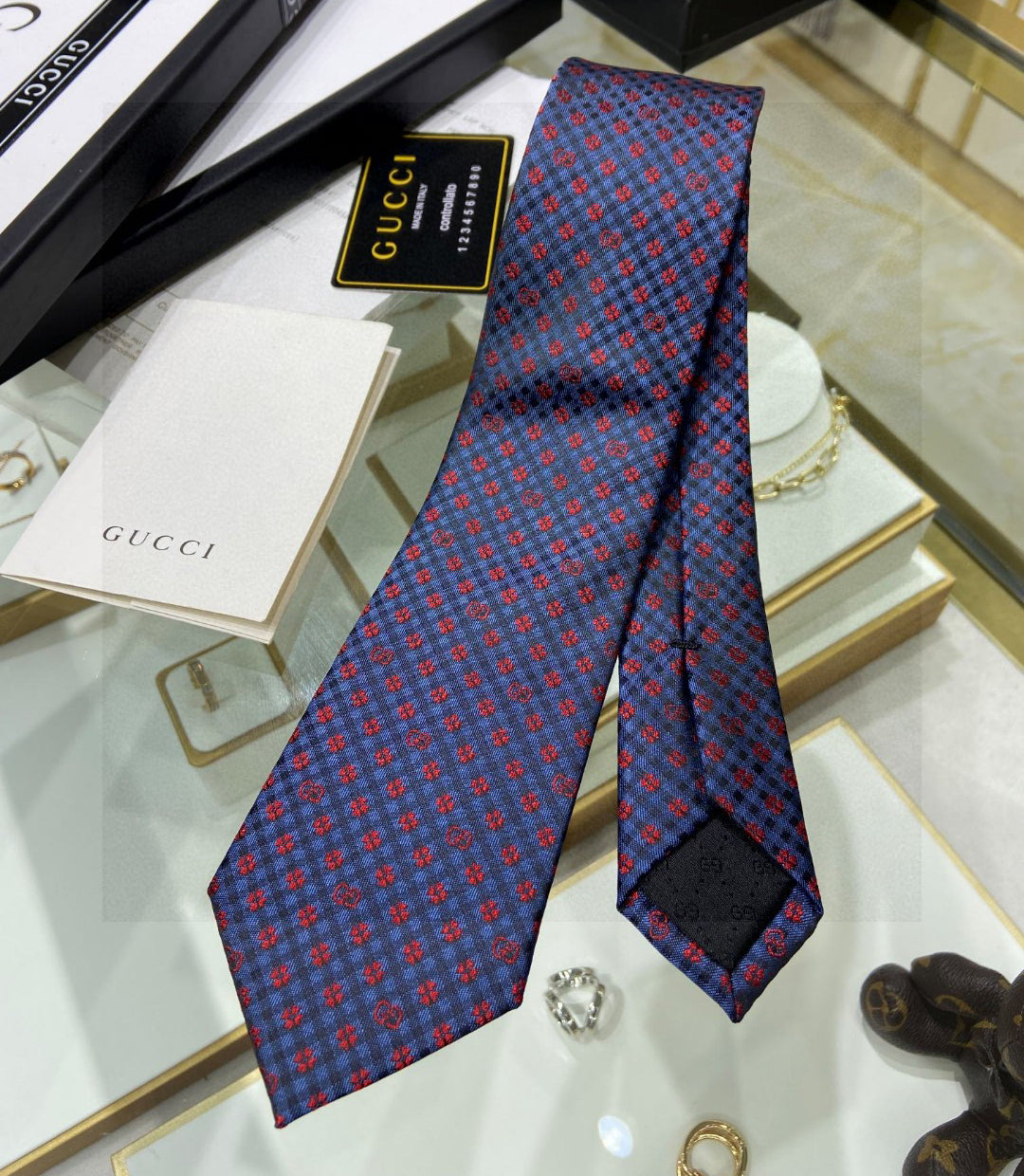 GG four-leaf clover tie 1824060503