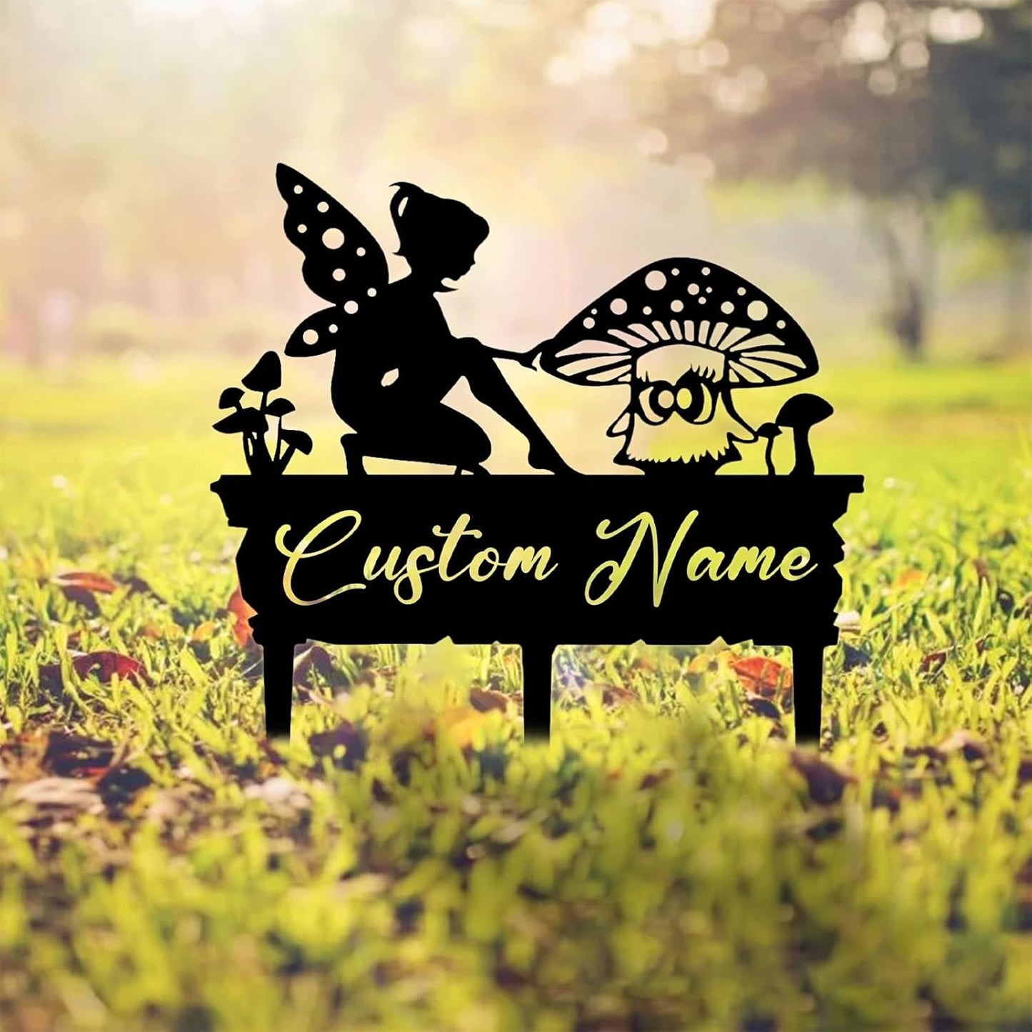 Custom Metal Fairy Stake - Personalized Garden Decor for Outdoor Fantasy Spaces