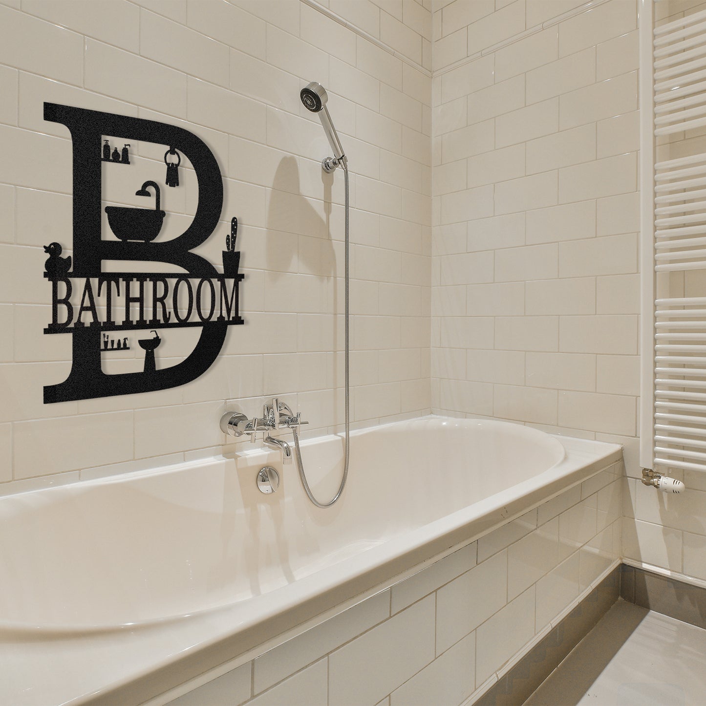 Dyoart Custom Metal Bathroom Wall Art, Farmhouse Bathroom Metal Wall Decor, Personalized Funny Bathroom Sign, Modern Home Hanging Decorations for Home Bathroom