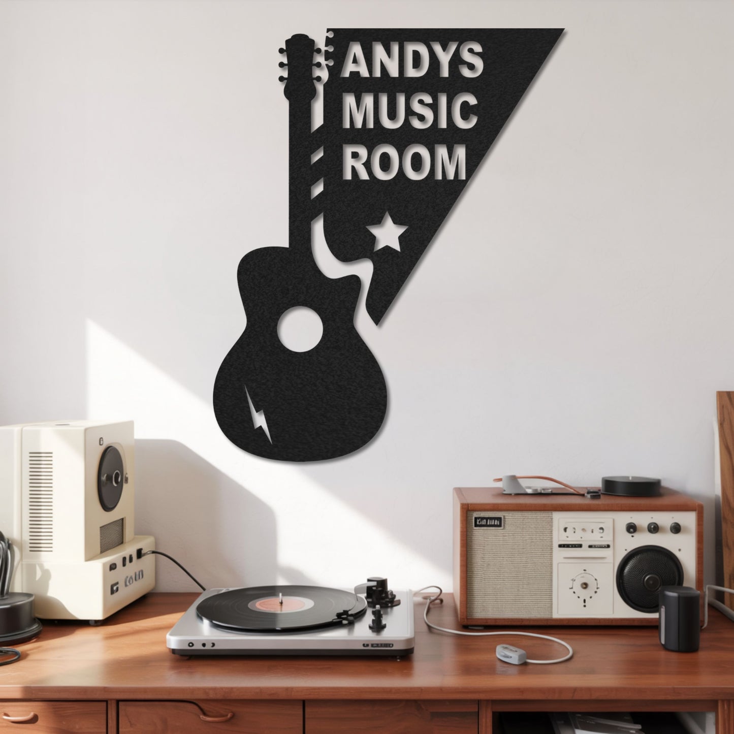 Customized Metal Sign, Personalized Musical Theme Metal Sign, Guitar Wall Art, Music Room Accessories, Custom Guitar Wall Decor for Bedroom Studio Mancave, Music Teacher Gifts
