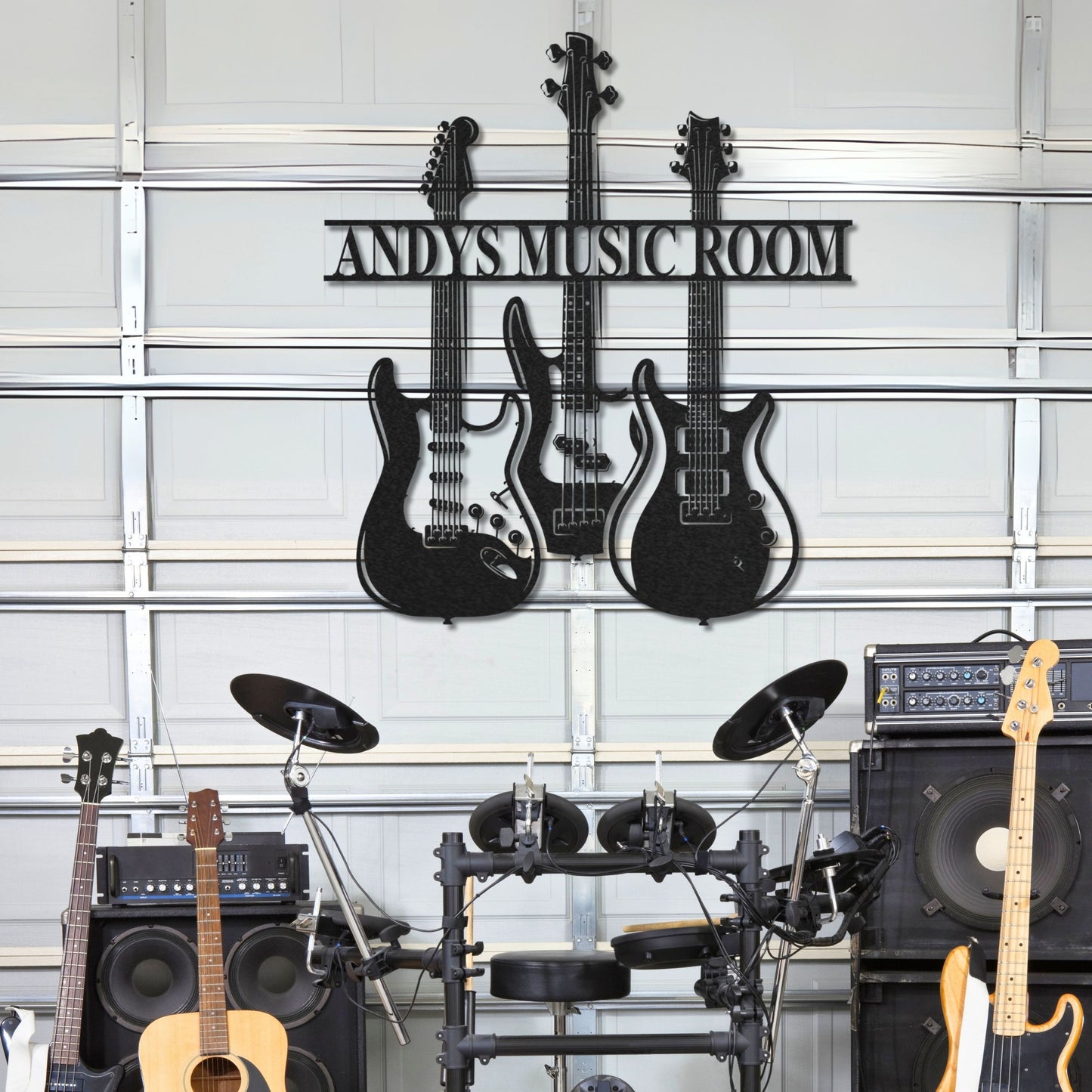 Customized Metal Sign, Personalized Musical Theme Metal Sign, Guitar Wall Art, Music Room Accessories, Custom Guitar Wall Decor for Bedroom Studio Mancave, Music Teacher Gifts