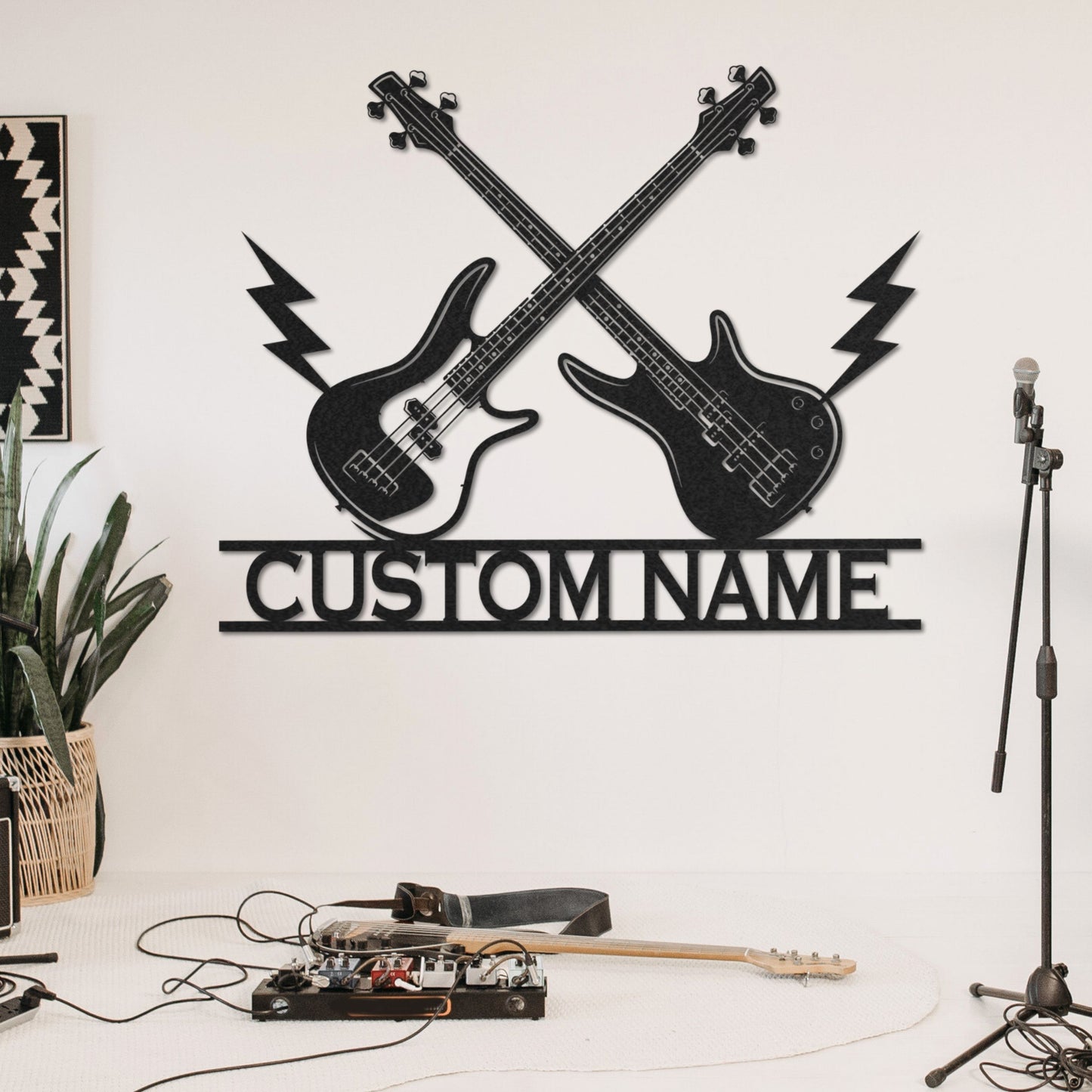 Customized Metal Sign, Personalized Musical Theme Metal Sign, Guitar Wall Art, Music Room Accessories, Custom Guitar Wall Decor for Bedroom Studio Mancave, Music Teacher Gifts