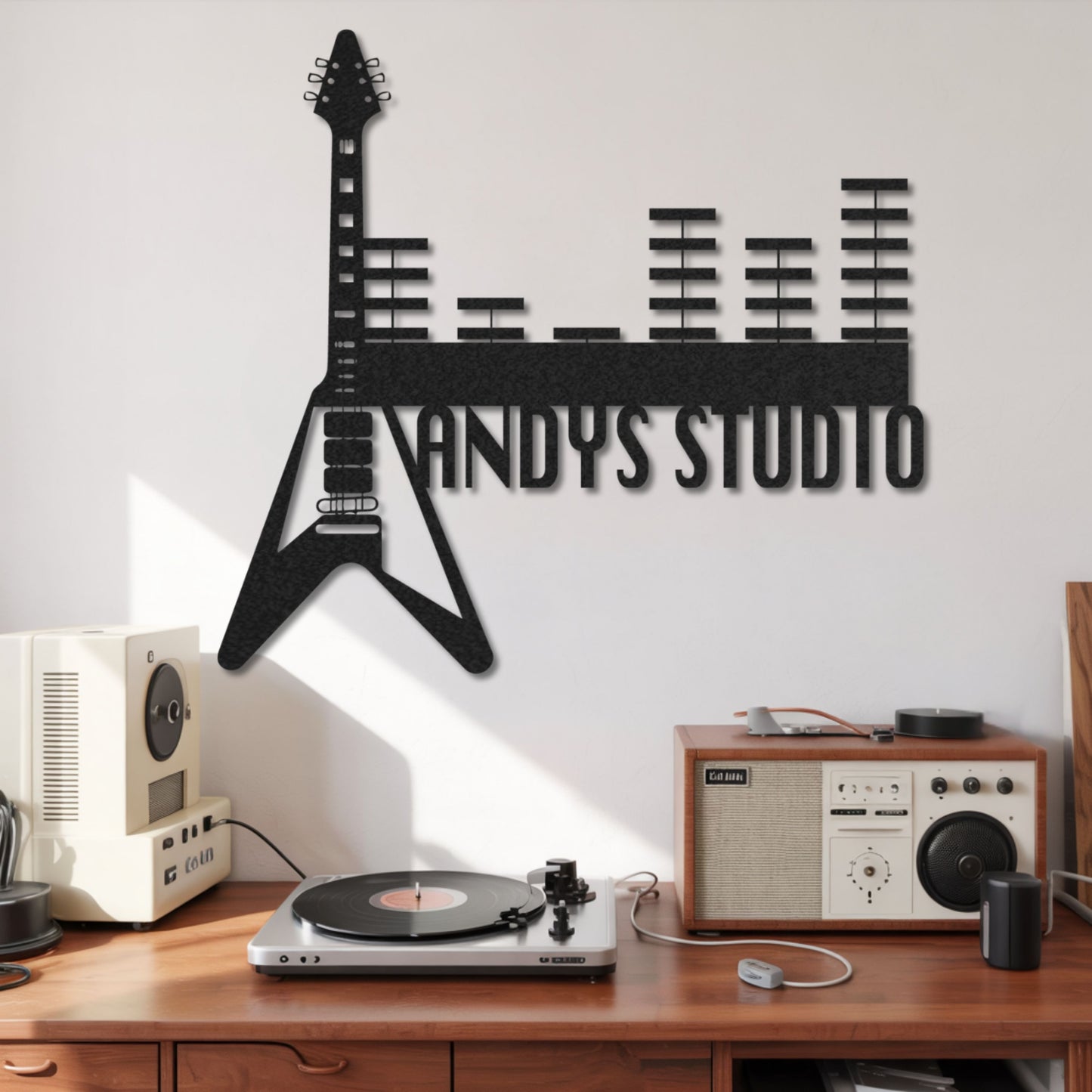 Customized Metal Sign, Personalized Musical Theme Metal Sign, Guitar Wall Art, Music Room Accessories, Custom Guitar Wall Decor for Bedroom Studio Mancave, Music Teacher Gifts