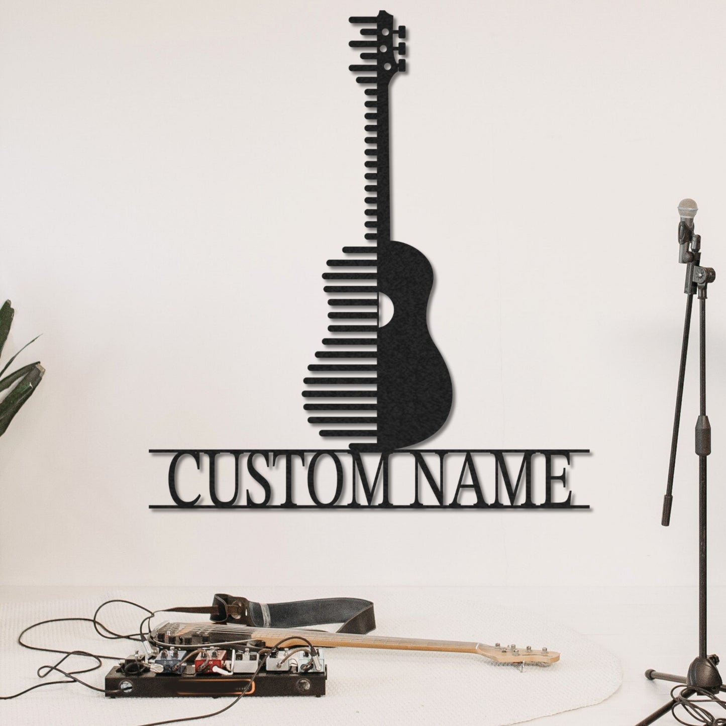 Customized Metal Sign, Personalized Musical Theme Metal Sign, Guitar Wall Art, Music Room Accessories, Custom Guitar Wall Decor for Bedroom Studio Mancave, Music Teacher Gifts