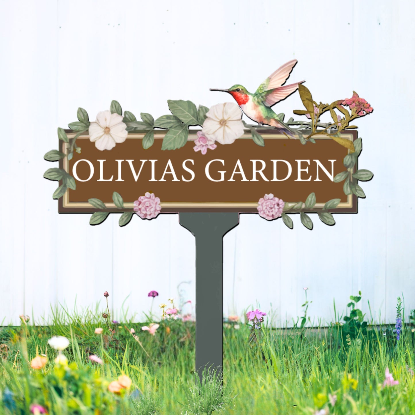 Personalized Garden Metal Sign, Custom Garden Stake, Vintage Yard Art with Stakes, Outdoor Decor Gift for Plant Lovers
