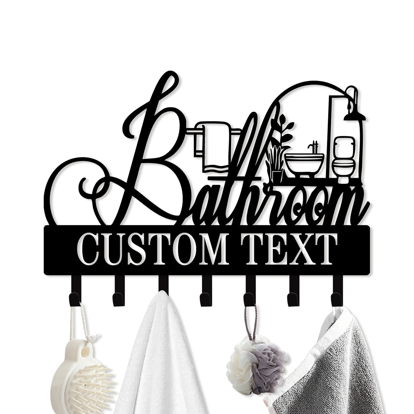 Personalized Towel Hooks, Hand Towel Holder for Bathroom, Robe Hanger Coat Hooks, Bathroom Accessories, Custom Name Decorative Wall Hooks for Bathroom Bedroom Room, Home Decor Gifts Color01