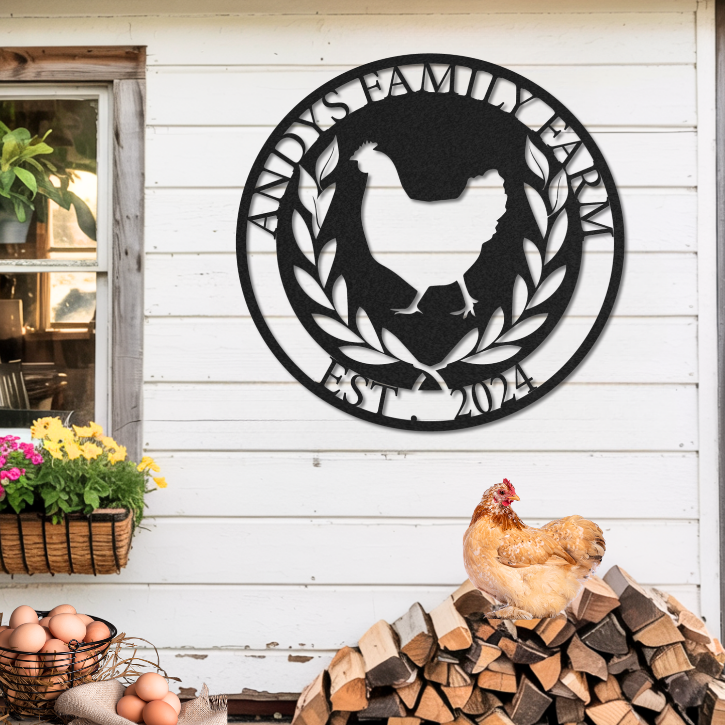 Personalized Chicken Coop Metal Sign, Rustic Farmhouse Wall Decor, Custom Henhouse Sign, Handmade Gift for Chicken Lovers, Poultry Business