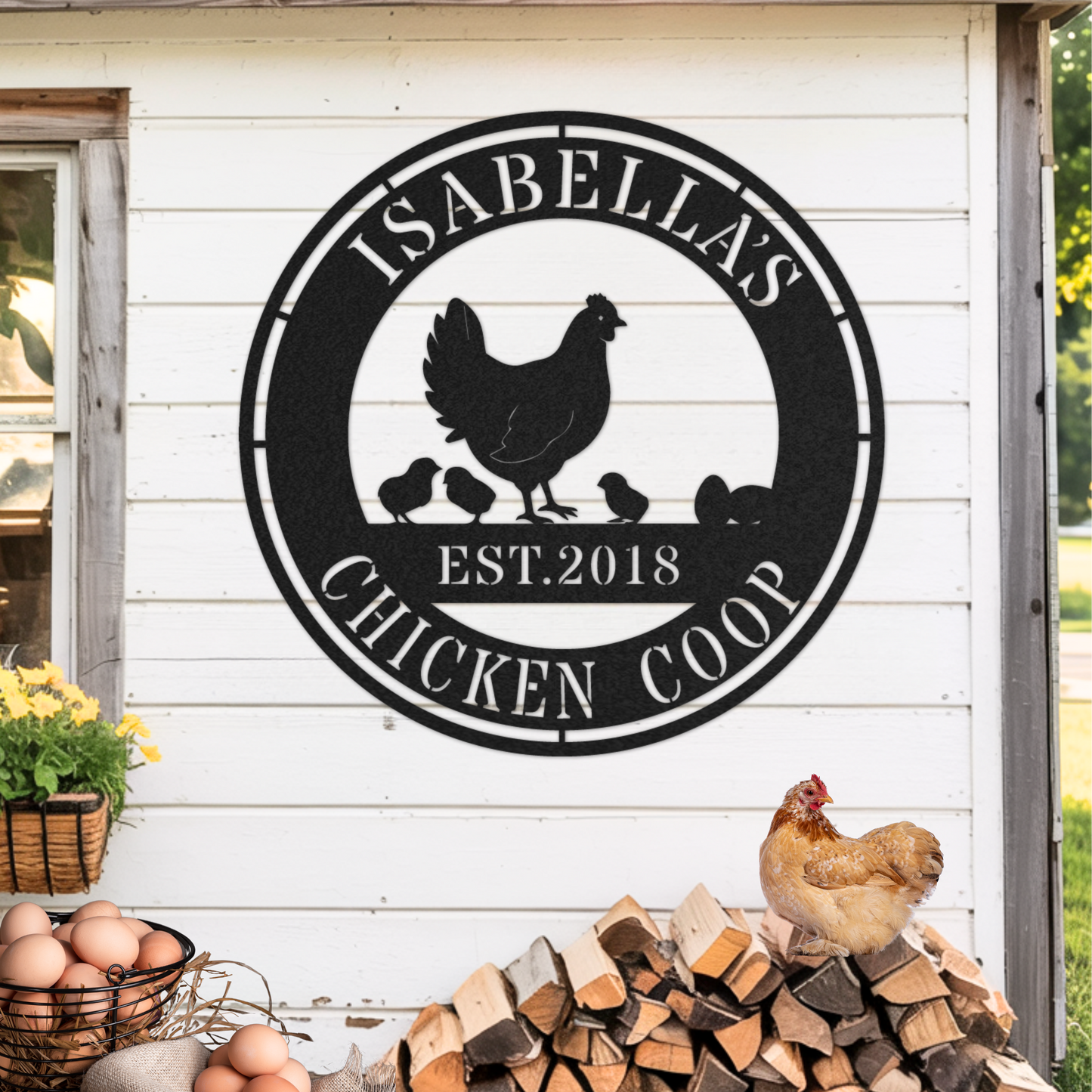 Personalized Chicken Coop Metal Sign, Rustic Farmhouse Wall Decor, Custom Henhouse Sign, Handmade Gift for Chicken Lovers, Poultry Business