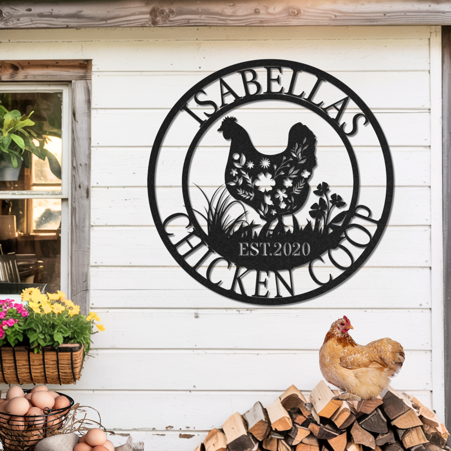 Personalized Chicken Coop Metal Sign, Rustic Farmhouse Wall Decor, Custom Henhouse Sign, Handmade Gift for Chicken Lovers, Poultry Business