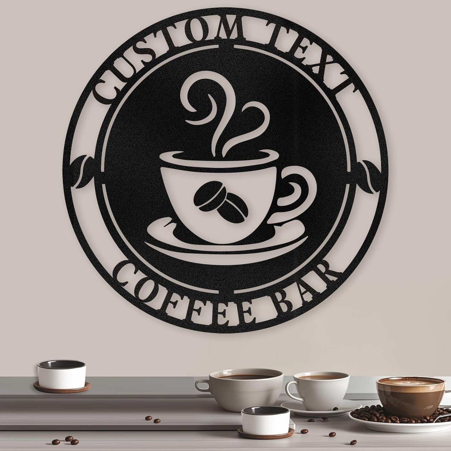 Coffee Bar Custom Metal Sign , Rustic Cafe & Home Brewing Station Decor