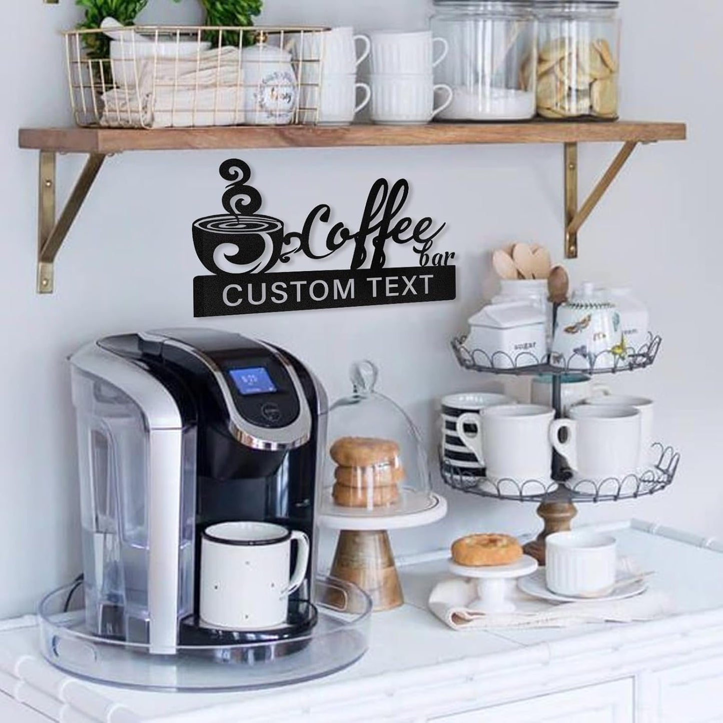 Coffee Lover Custom Metal Sign , Rustic Cafe & Kitchen Wall Decor