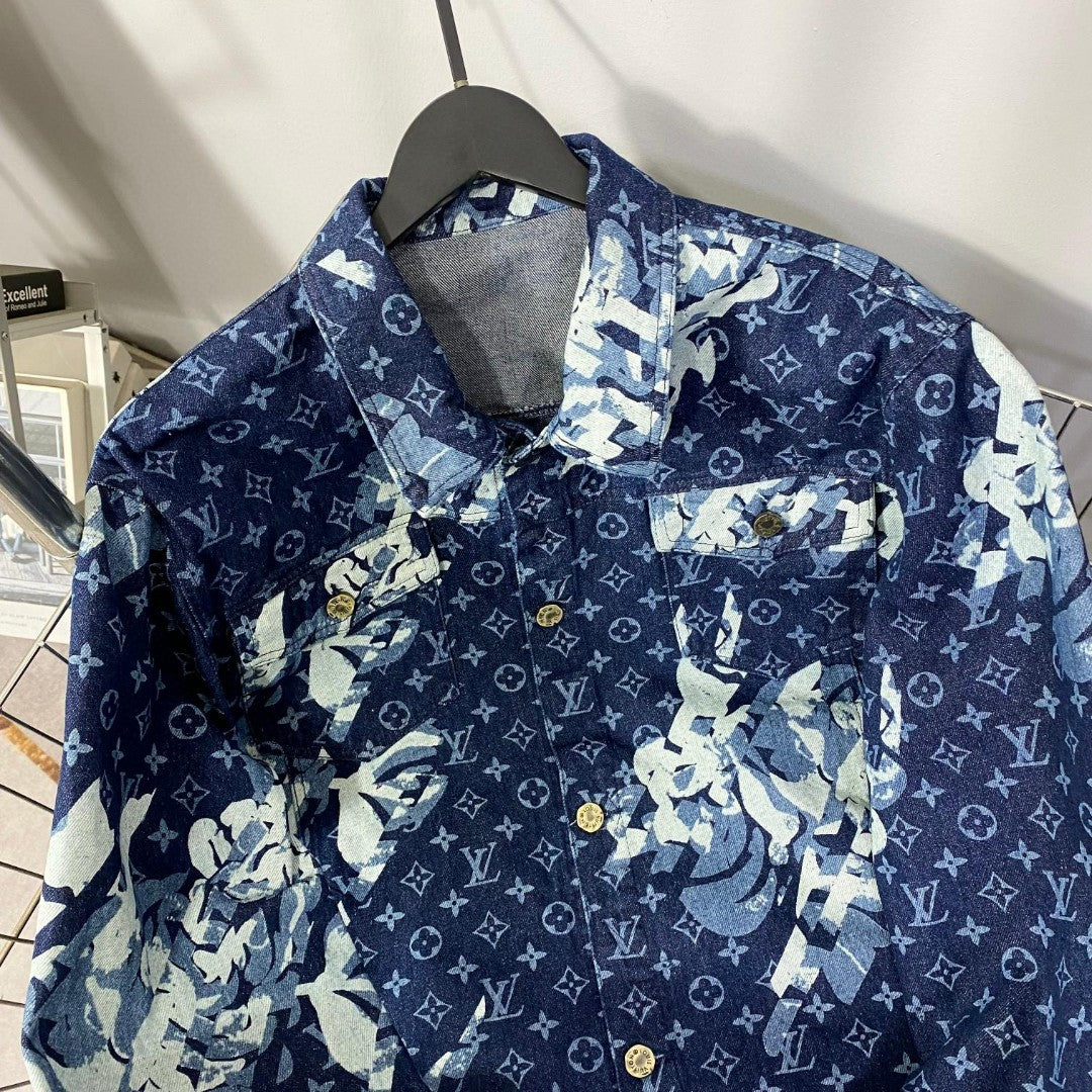 Floral print denim jacket jacket 1824100906