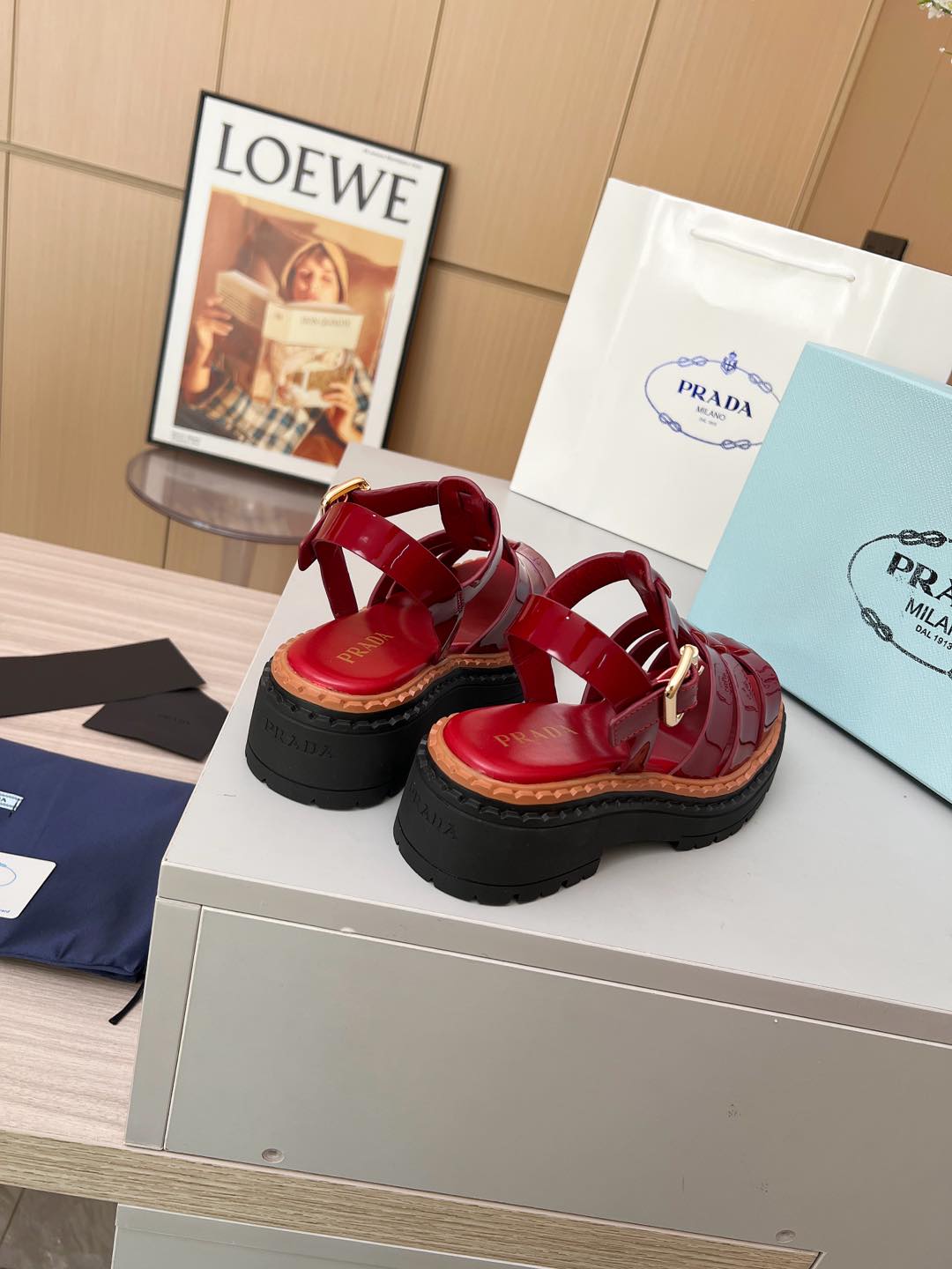 PR Leather Roman Rubber Sandals 1825031001
