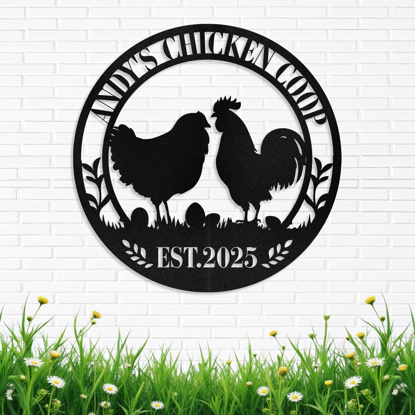 Personalized Chicken Coop Signs, Metal Funny Farm Decor, Chicken Coop Accessories, Metal Outdoor Wall Art, Custom Hen House Sign, Rustic Farmhouse Wall Decor for Farm Yard Garden Color10