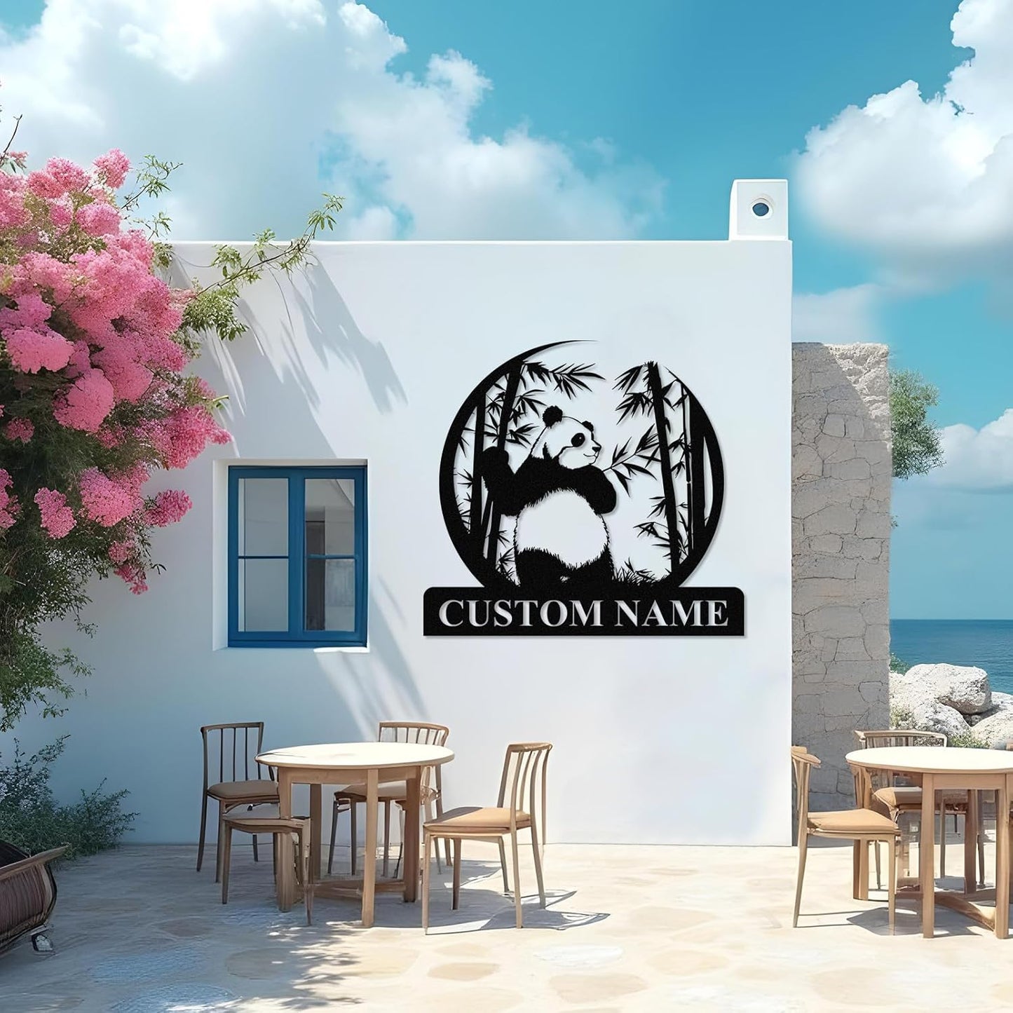 Personalized Panda Iron Sign - Rustic Metal Wall Art for Animal Lovers & Home Decor