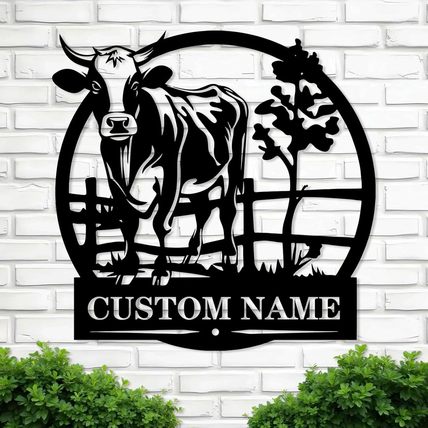 Personalized Farm Sign, Custom Metal Sign, Cow Farmhouse Sign, Outdoor Ranch Sign, Cattle Metal Wall Art, Last Name Sign, Family Sign Garden Decor, Patio Hanging Sign, Farmer Gifts Barn Decor