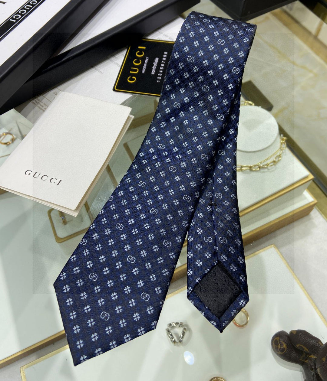 GG four-leaf clover tie 1824060503