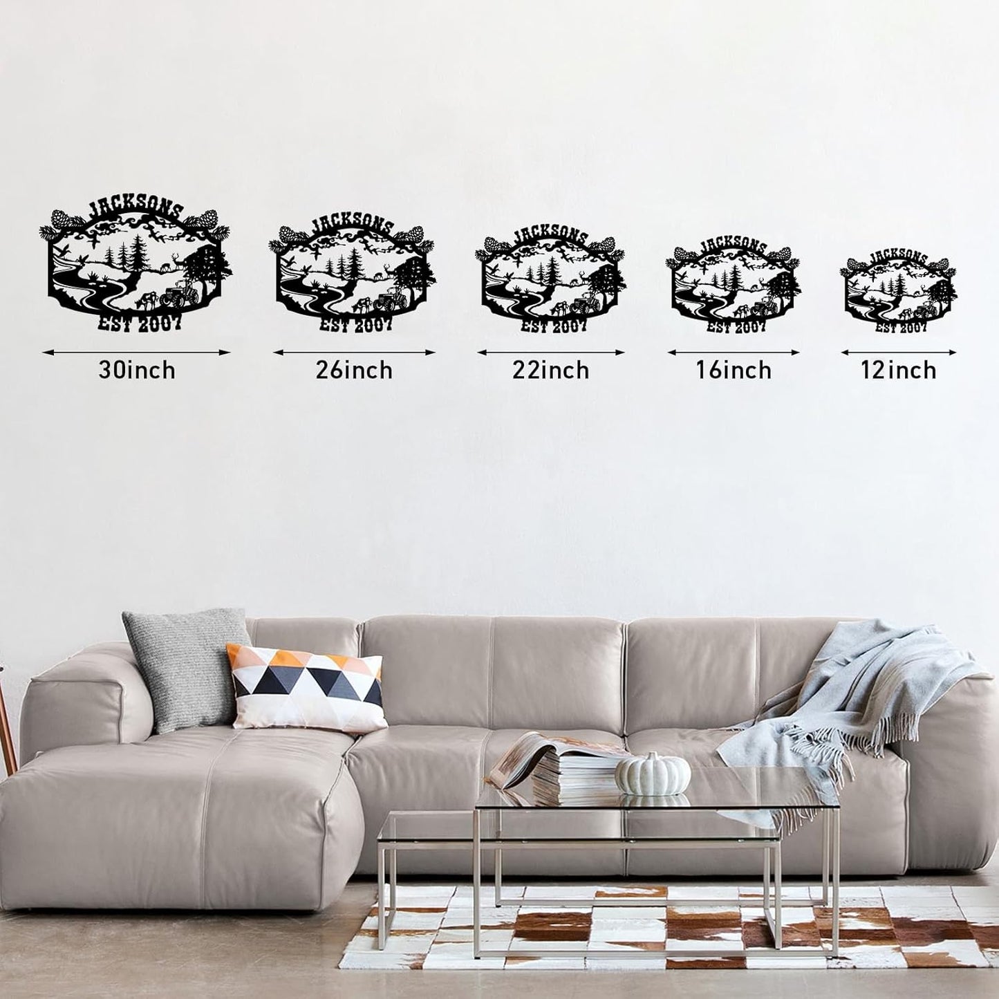 Custom Farmhouse or Ranch Name Metal Sign, Personalized Wall Decor for Wedding or Camping Gift