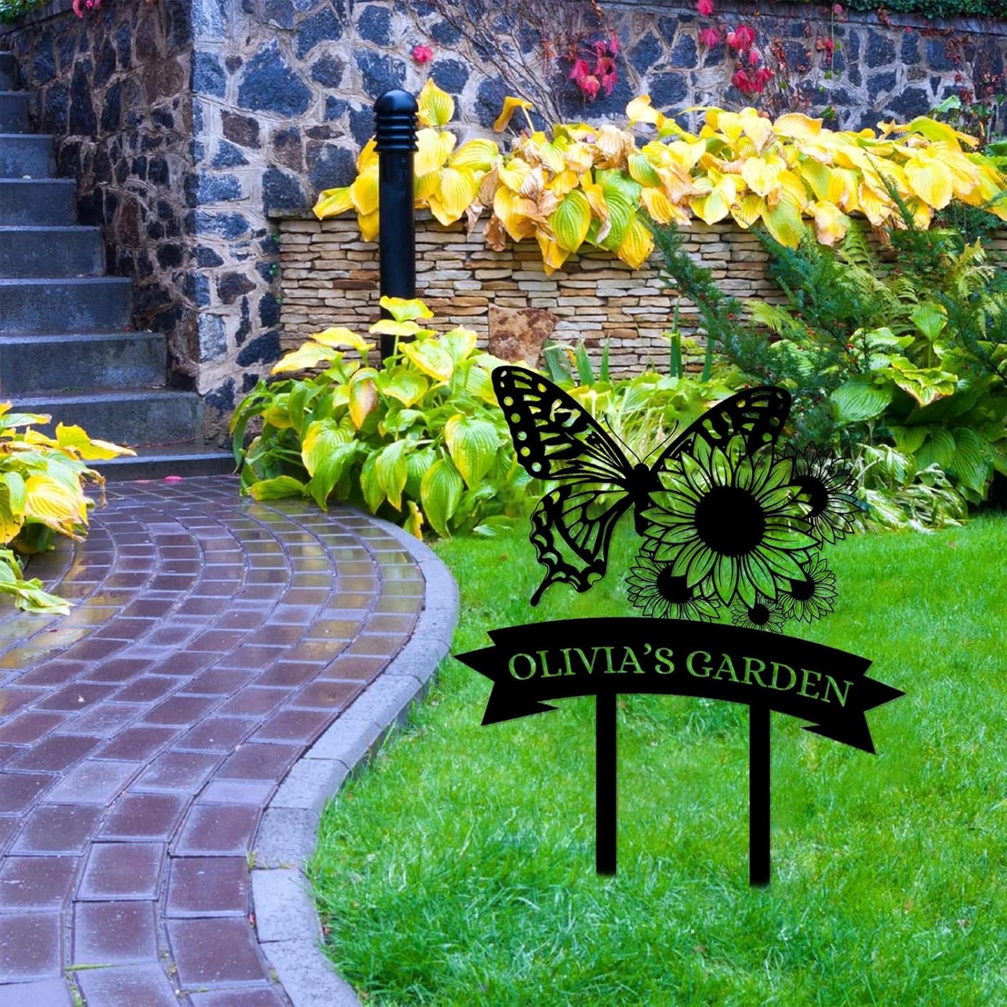 Custom Rabbit Garden Sign, Personalized Outdoor Metal Yard Sign for Gardeners or Lawn Decor