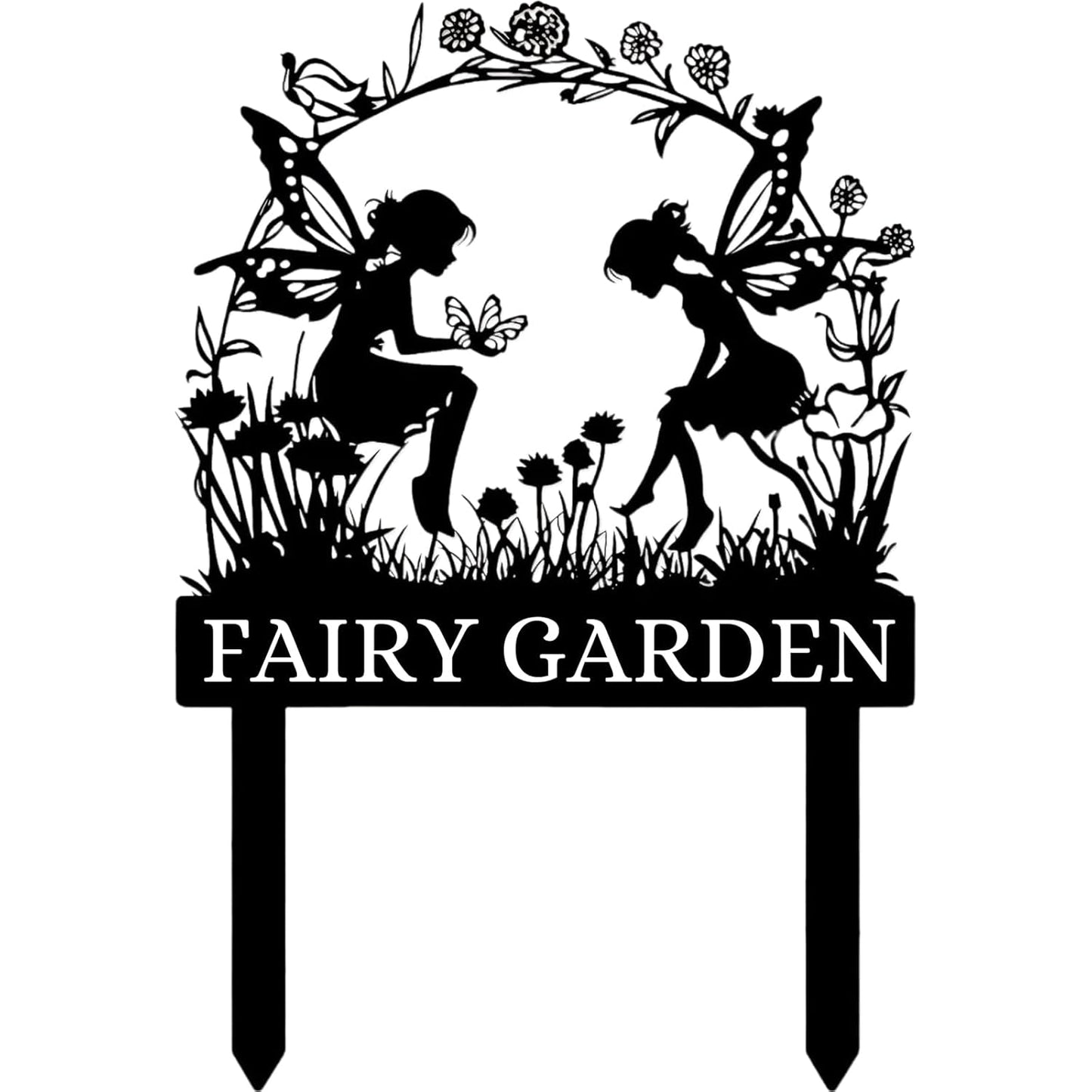 Handmade Fairy Garden Marker - Rustic Metal Sign for Flower Beds & Magical Gardens