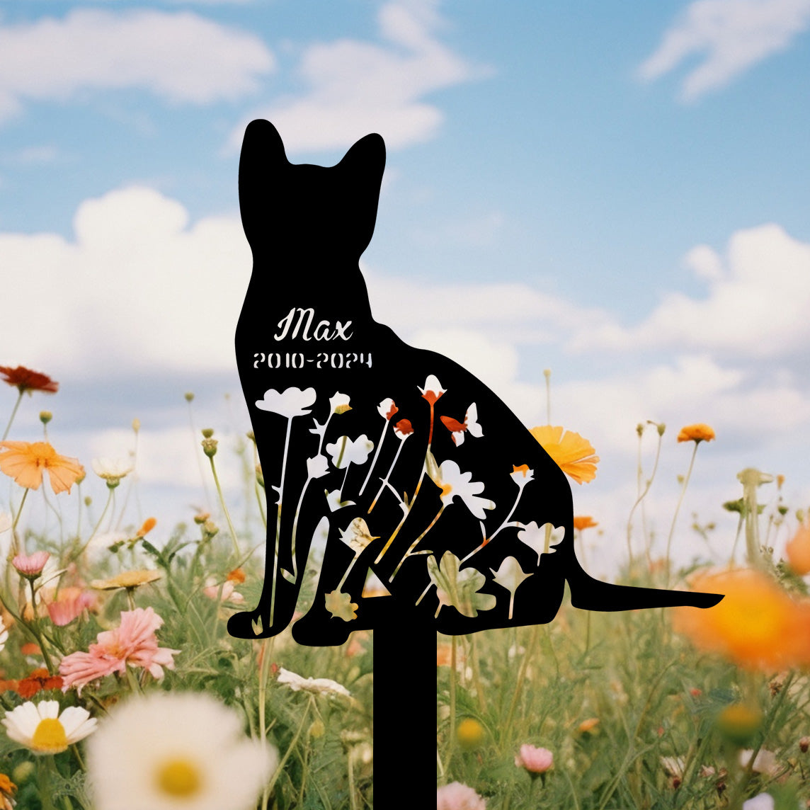 Custom Cat Memorial Stake, Cat Grave Marker, Cat Breed Metal Sign, Pet Memorial Gift, Cat Memorial Plaque