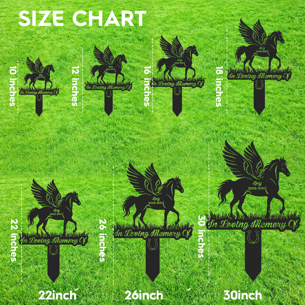 Custom Horse Memorial Stake Sign, Personalized Pet Grave Markers Sign, Horse Sign With Stake, Pet Loss Gift