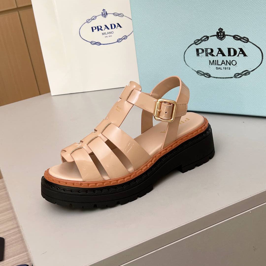 PR Leather Roman Rubber Sandals 1825031001