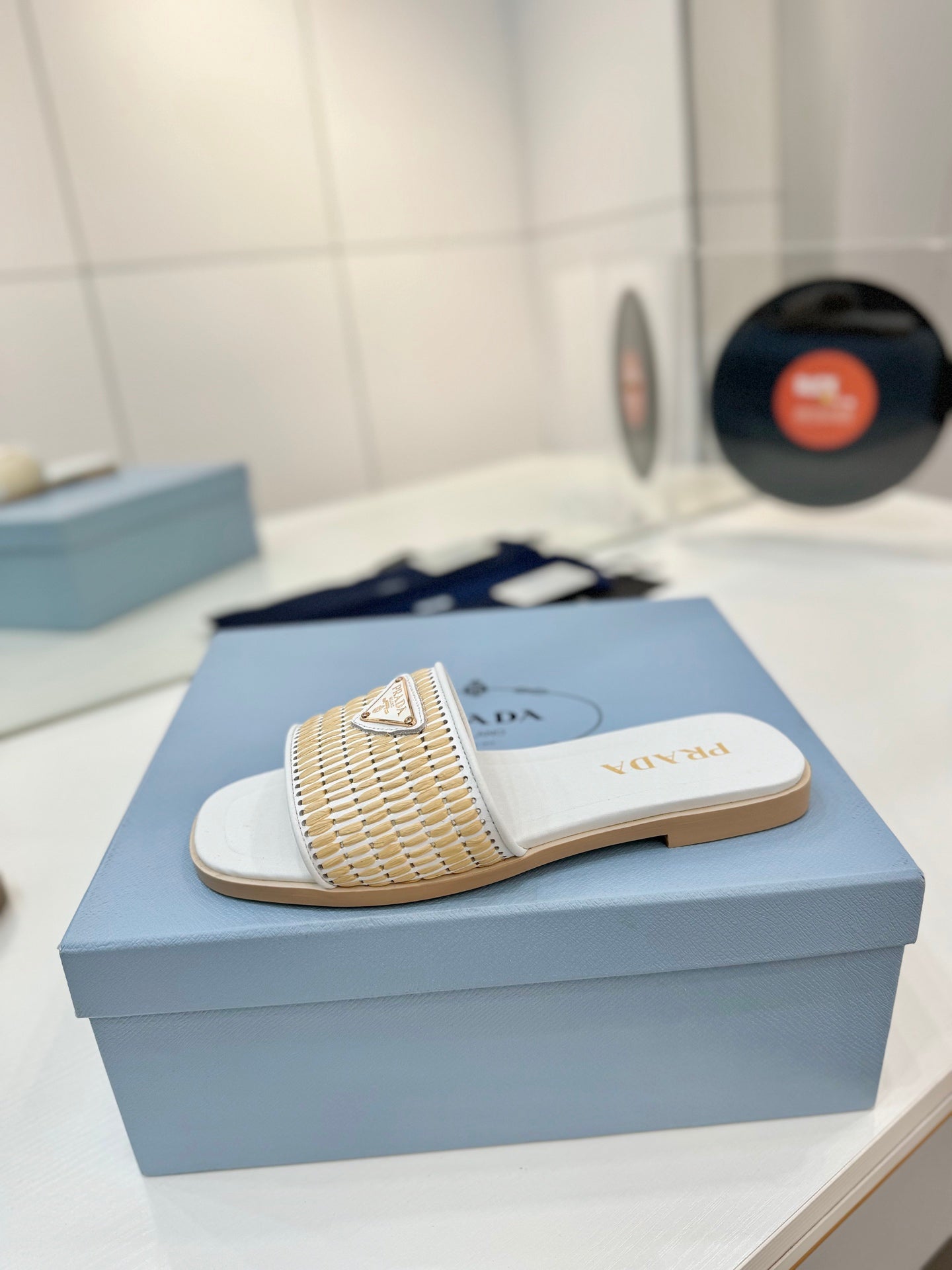 PR Leather slides with crochet details 1825030701
