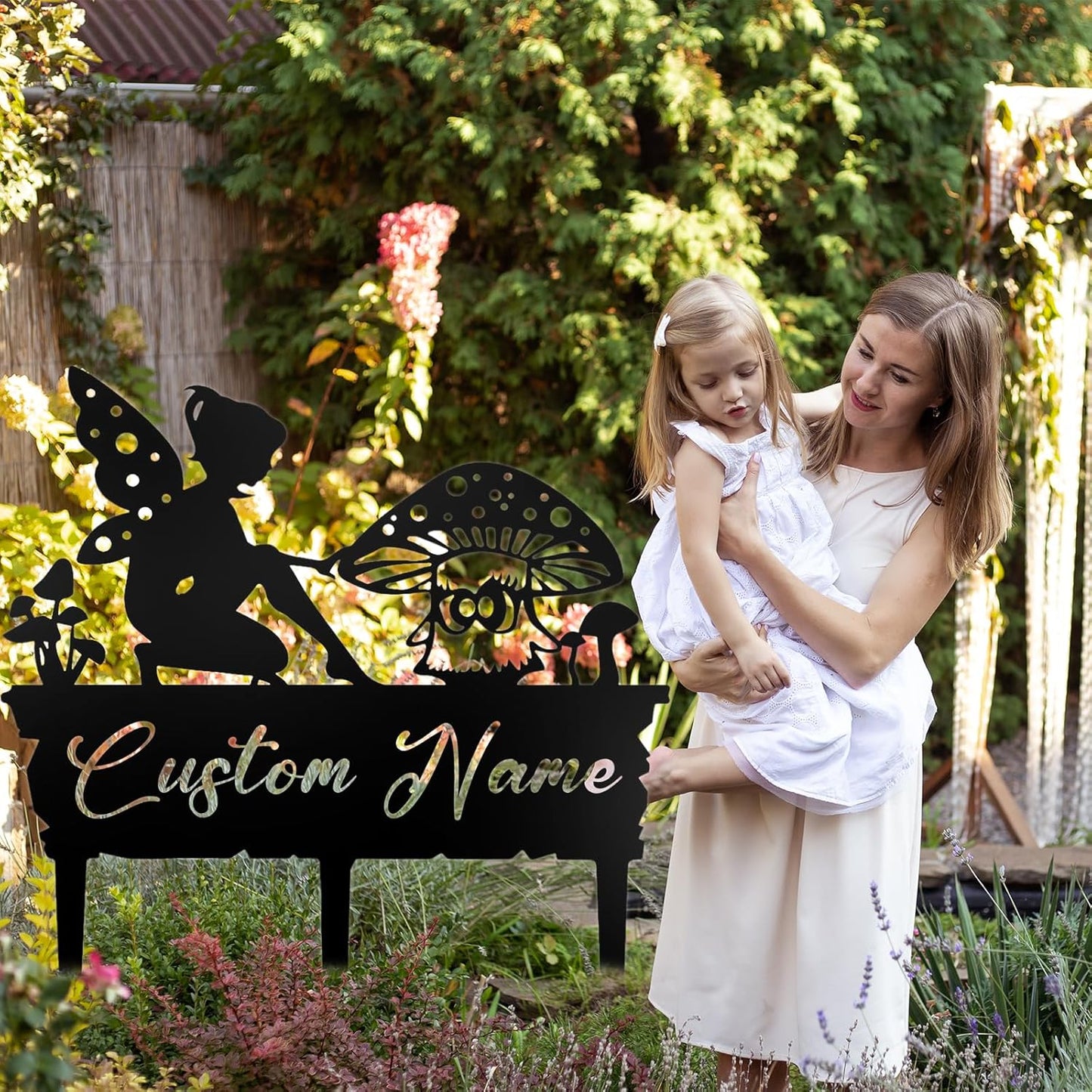 Custom Metal Fairy Stake - Personalized Garden Decor for Outdoor Fantasy Spaces
