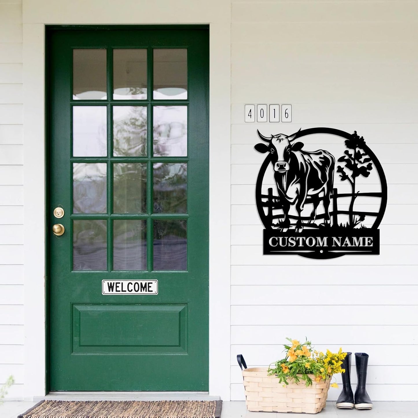 Personalized Farm Sign, Custom Metal Sign, Cow Farmhouse Sign, Outdoor Ranch Sign, Cattle Metal Wall Art, Last Name Sign, Family Sign Garden Decor, Patio Hanging Sign, Farmer Gifts Barn Decor