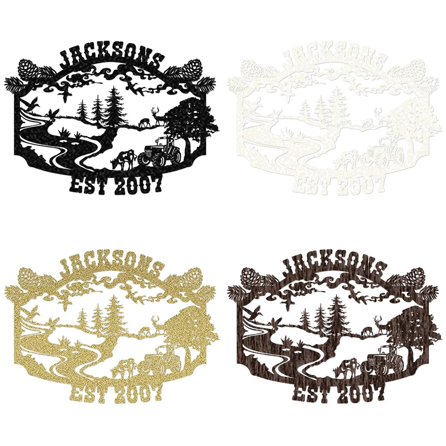 Custom Farmhouse or Ranch Name Metal Sign, Personalized Wall Decor for Wedding or Camping Gift