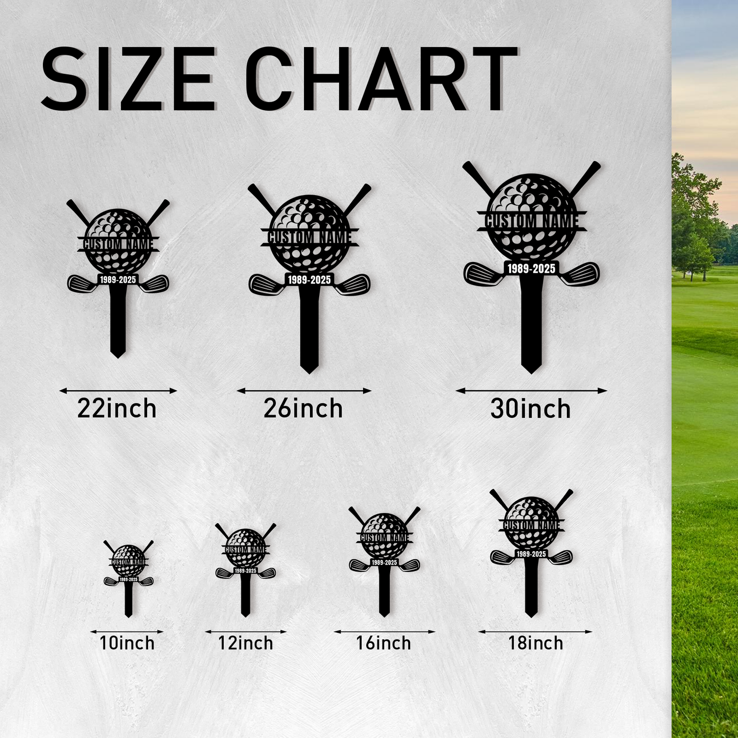 Custom Golf Yard Sign with Ball Transport Design, Outdoor Metal Golf Name Sign for Garden or Lawn Decor