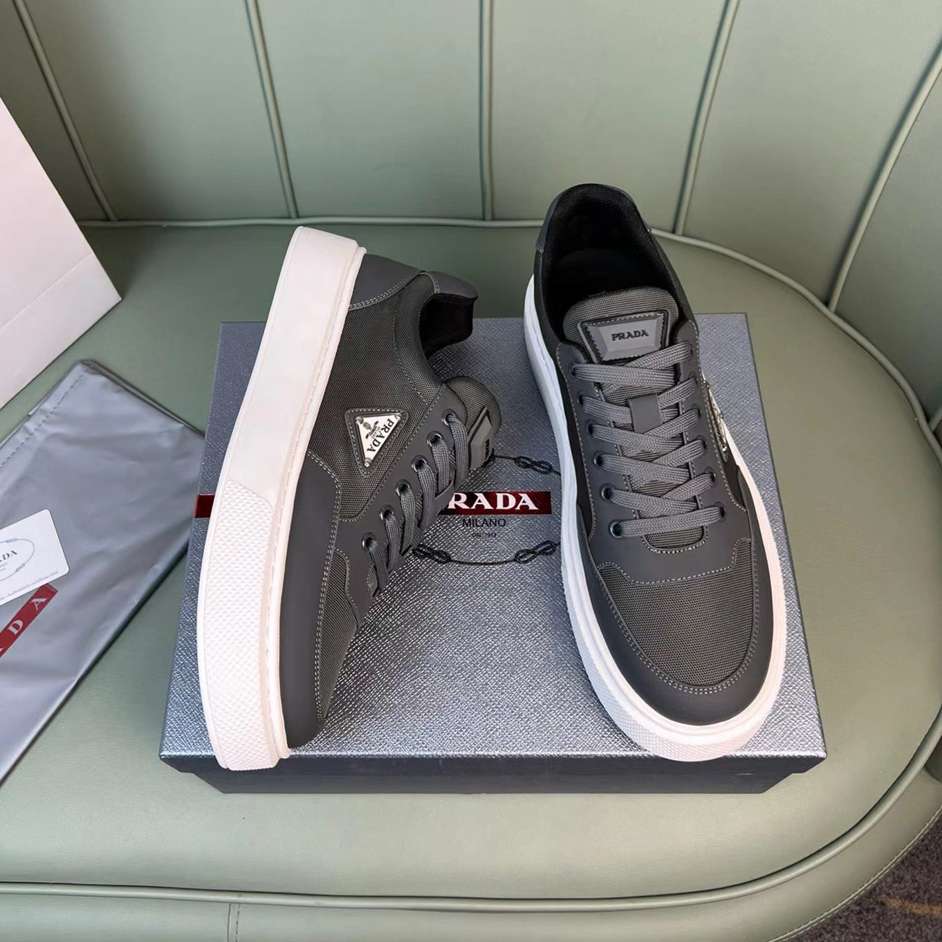 New breathable leather and canvas sneakers 1824041902
