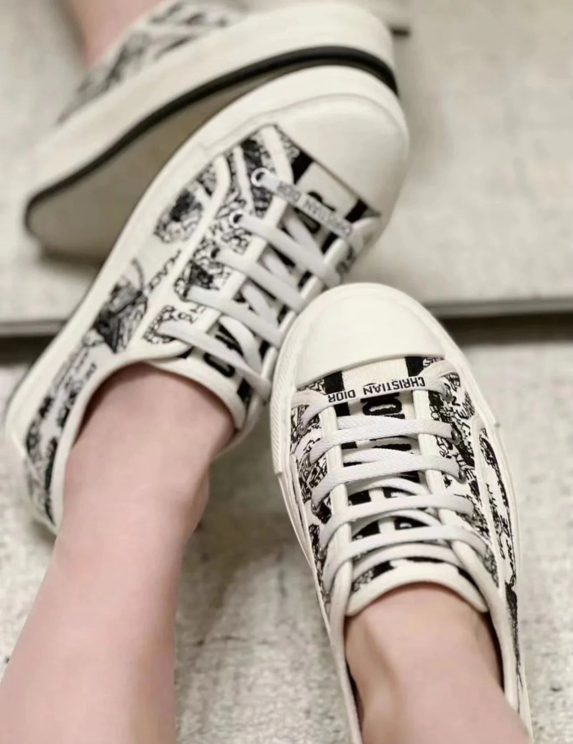 Embroidered Canvas New Genuine Leather Height Increased Thick-soled All-match Casual SneakersPD052412403