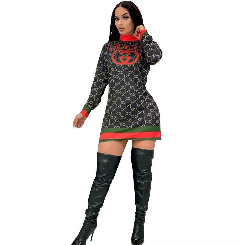 Fashion new women's long sleeved short skirt PD1023090908