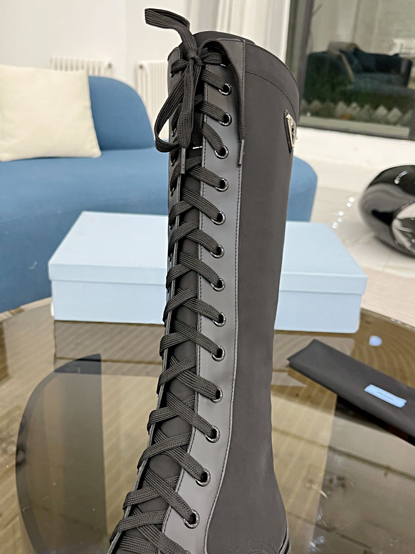 PR waterproof nylon high heel boots 1824102202