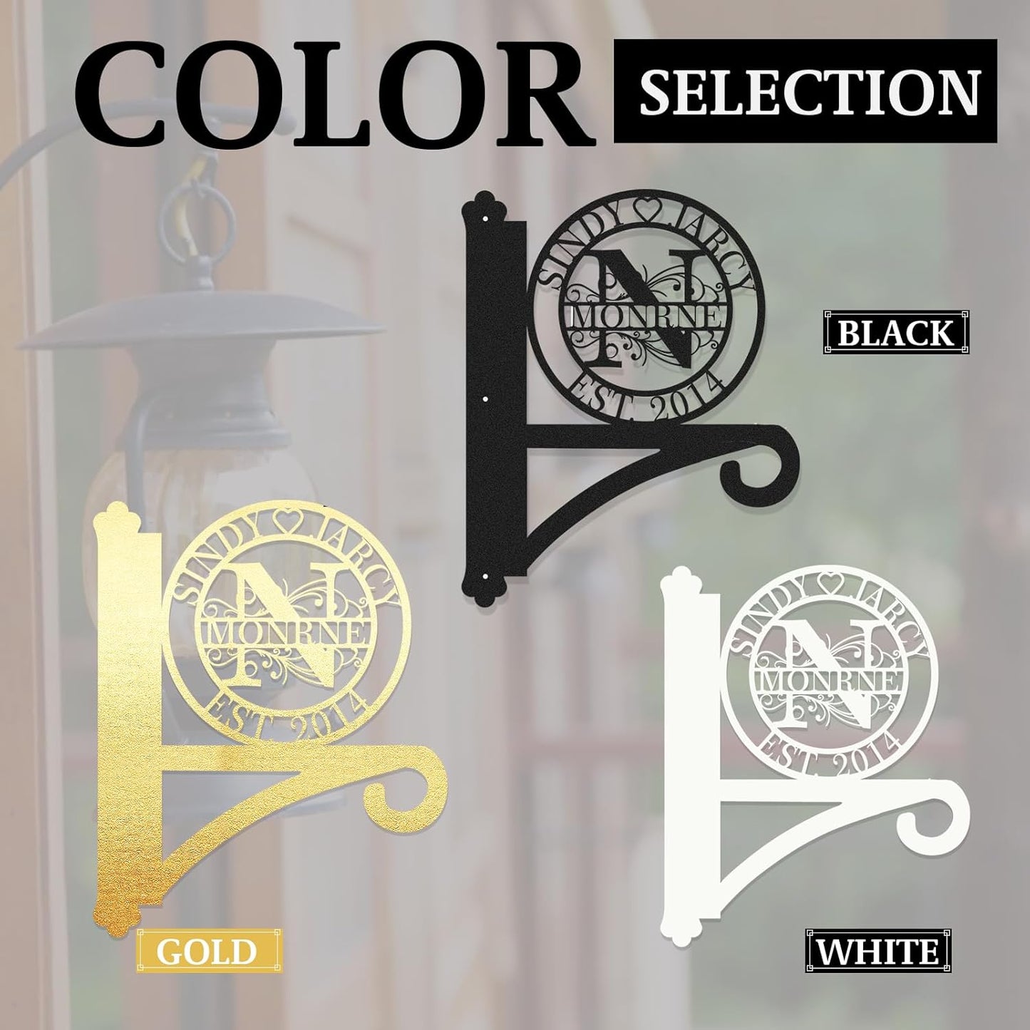 Custom Metal Plant Hanger Decorative Wall, Personalized Name Hooks for Hanging Plant Bracket