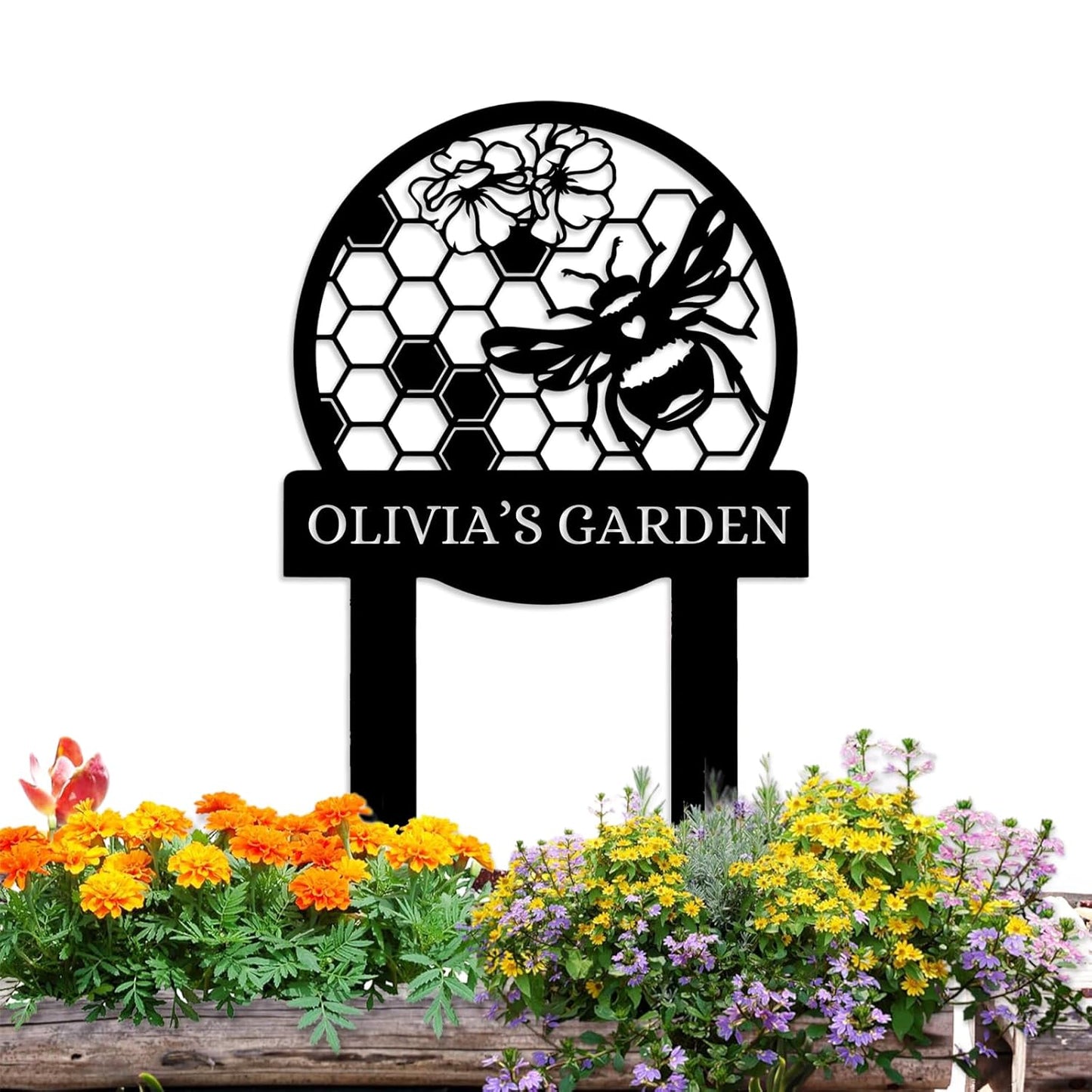 Custom Rabbit Garden Sign, Personalized Outdoor Metal Yard Sign for Gardeners or Lawn Decor