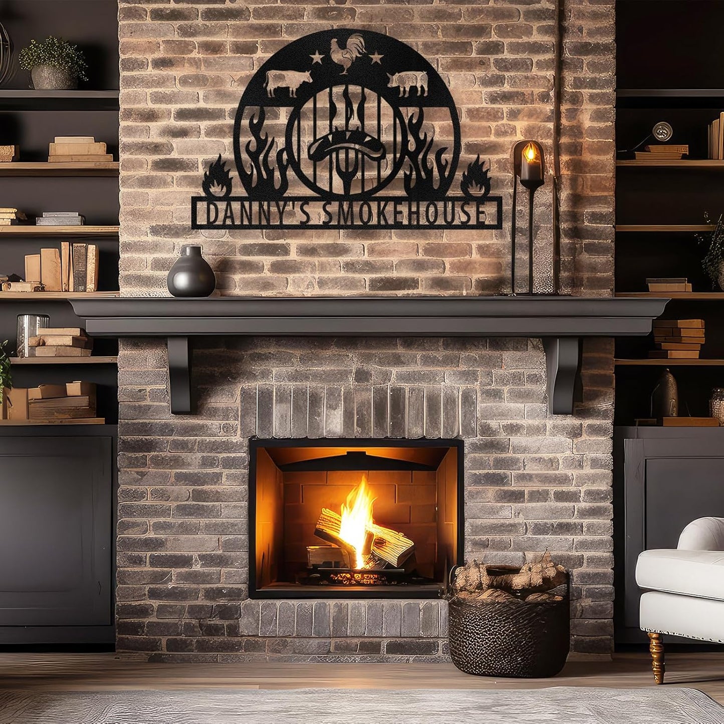 BBQ & Grill Master Metal Sign , Personalized Outdoor Cooking Wall Decor